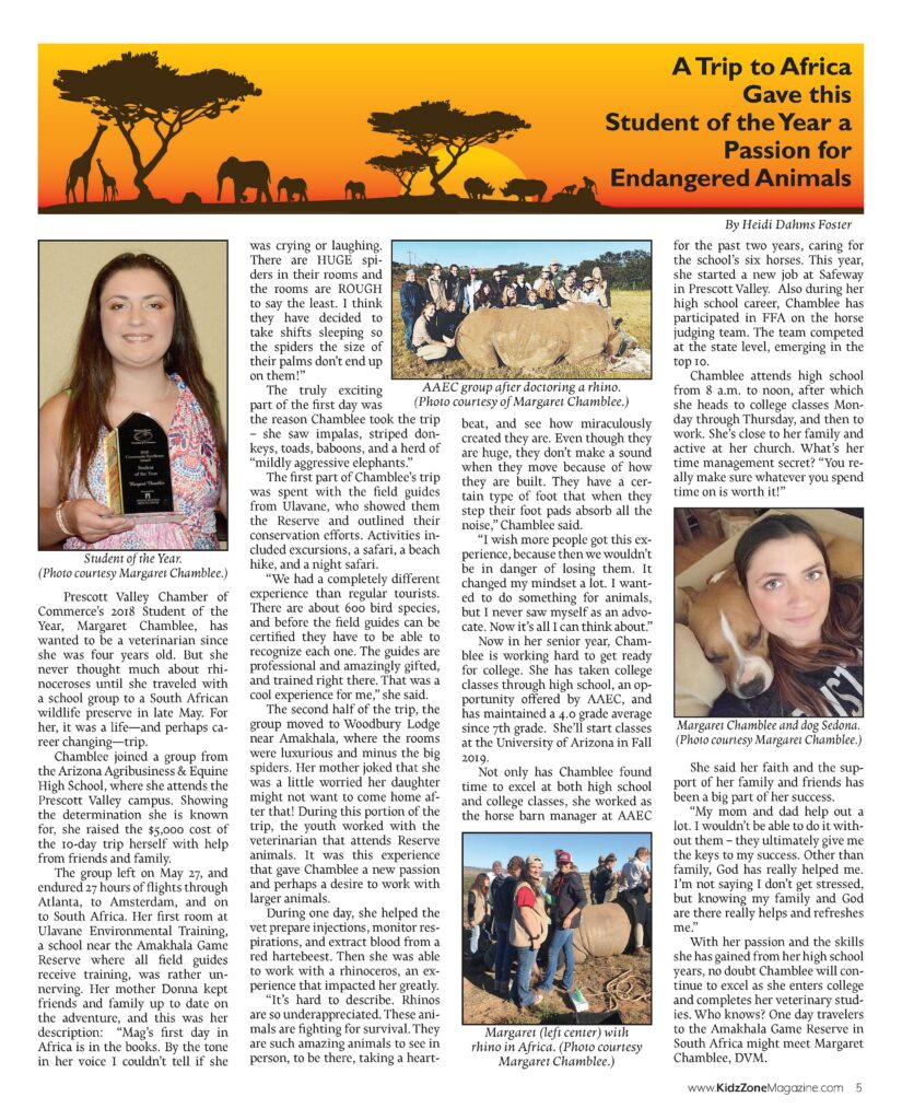 Student of the Year Article; Click to Read