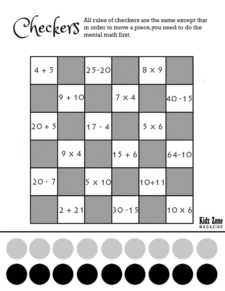Math Checkers Game