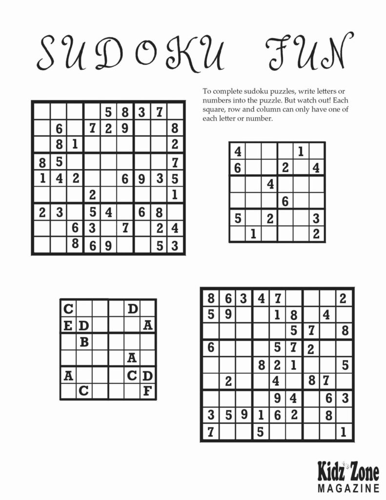 Activity Sheet Sudoku Fun II